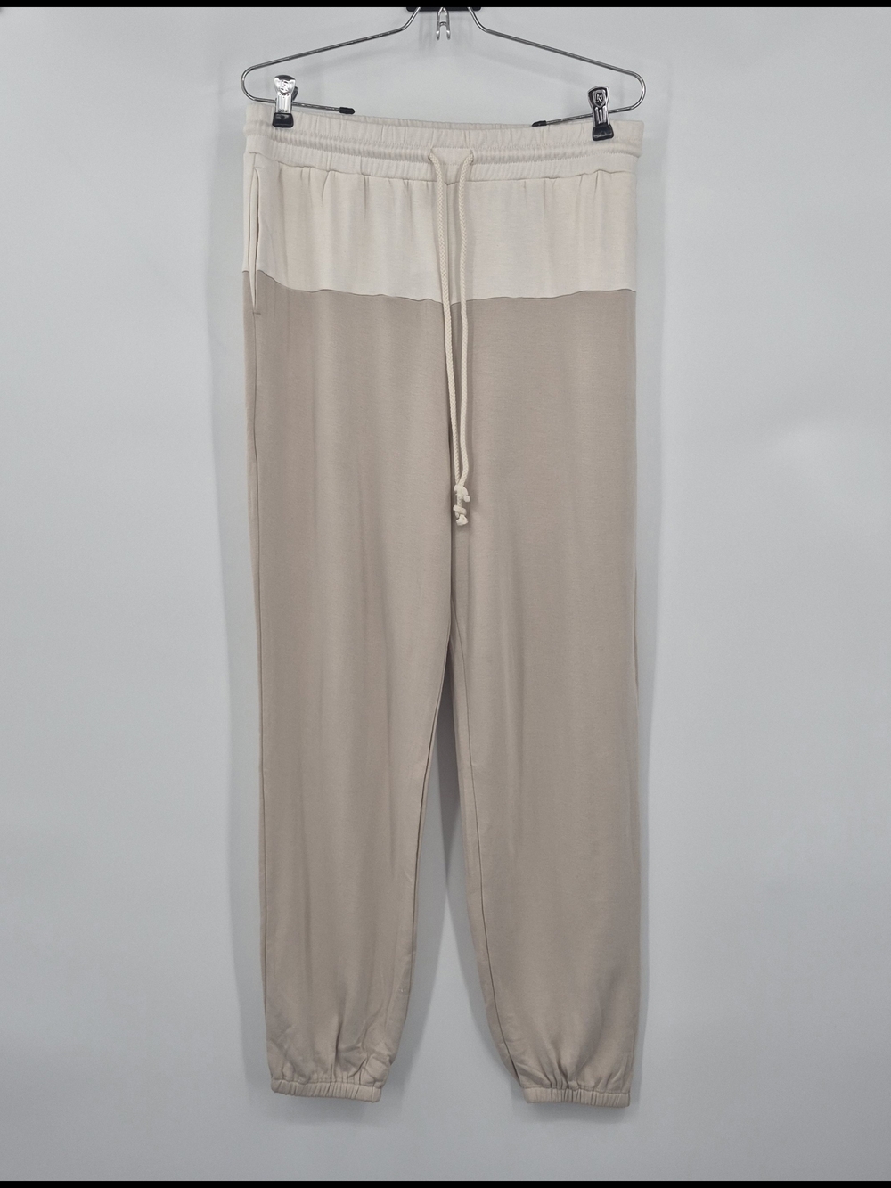 Lou & Grey Signature soft Plush Joggers Beige Womens Large Sweatpants NWT